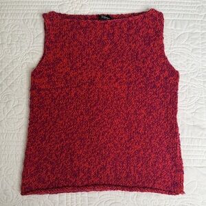 EILEEN FISHER Sweater Women’s XS Marled Tank Top  Sleeveless Red Purple